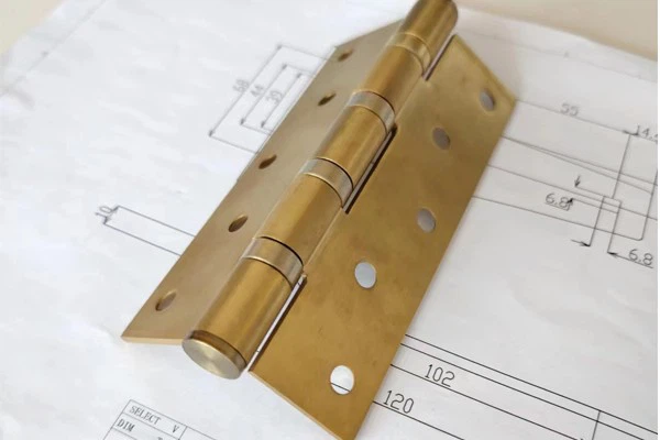 Rust-proof Brushed Brass Hinges