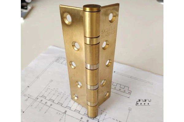 Silent Brushed Brass Hinges